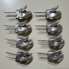 (8) Vintage Selandia Designs Silver Plated PIG Corn on the Cob Or Cheese Picks picture