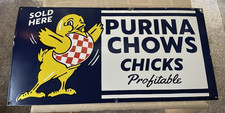 Purina Chows Chicks Porcelain Enamel Single Sided Sign Approx. 36