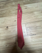 Salvatore Ferragamo Men's Silk Tie Red White Gray Pink Elephant Woven Logo picture