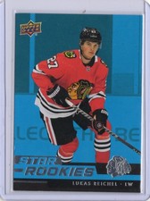 2022-23 Upper Deck NHL Star Rookie - Lukas Reichel #9 Blue (RC) Blackhawks Fire picture