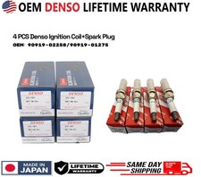 4x OEM Denso UF596 Ignition Coil & Spark Plugs Pack for Corolla Prius Lexus 1.8L picture