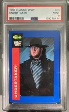 1991 CLASSIC WWF UNDERTAKER ROOKIE CARD #64 MINT PSA 9🔥🔥WWF🔥🔥HOF picture