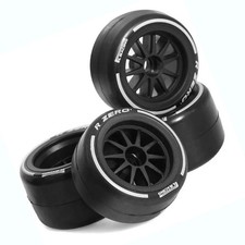 Rc Rubber Tires&Wheel set FOR TAMIYA F103 F104 TRF101 TRF-104 F201-1/10 RC in US picture