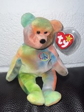 Authentic / Verified - Peace Bear - Beanie Babies : Peace Bear 1996 - Multicolor picture