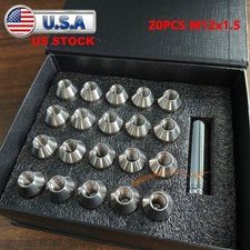 20Pcs M12*1.5 Stainless Steel Wheel Nuts Lug Nuts Universal Hex 19mm Length 35mm picture