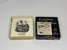Vintage Circa 1950s Fractured French Cocktail Napkins, MCM, Funny, Humor, Risqué picture