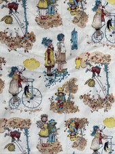Fabric vintage 1970s Holly Hobbie-style 96x42” picture