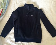 Patagonia Los Gatos Navy Fleece Snap-T Pullover Sweatshirt Mock Neck Pockets S picture