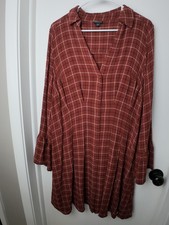 Torrid Size 1 Casual Plaid Dress with Bell Sleeves picture