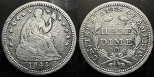 1844 O Seated Liberty Half Dime H10C Rare KEY DATE New Orleans Mint US Type Coin picture