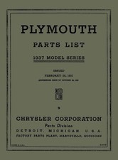 1937 Plymouth Deluxe, PT-50, Roadking Parts Book picture
