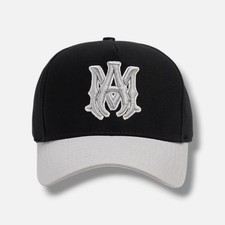 Amiri Men's Black MA Canvas Baseball Cap Hat OS picture
