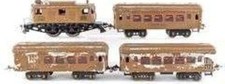 Prewar Ives Railway Lines 3236R Locomotive with (3) Coach Cars 170/171/172 picture