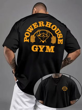 Powerhouse Gym Mens T-shirt Bodybuilding Muscle Fitness Crew Neck Workout Top picture
