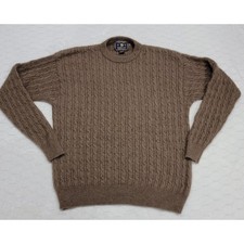 Vintage Northern Lights 100% Qiviut Musk Ox Hair Cable Knit Sweater Brown Large picture