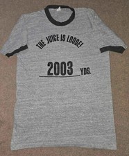 Vtg 1973 The Juice is Loose 2003 Yards OJ Simpson Ringer Shirt XL Buffalo Bills picture