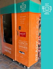 24-hour single microwave frozen hot food vending machine, equipped with a 49 inc picture