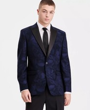 $295 Bar III Men's Slim Fit Jacquard Floral Evening Suit Jacket 40 R ase2526d picture