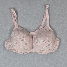 Cacique Women Bra 44D Pink Floral Boost Plunge Push Up Underwired Bow picture