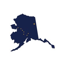 Alaska State Shaped Flag Sticker Decal picture