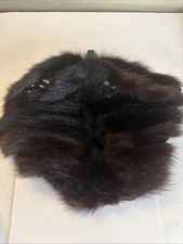 Vintage 1950s-60s Deborah Exclusive Brown Mink Fur Tail Hat picture