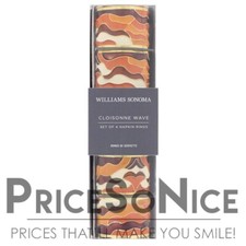 Williams Sonoma Cloisonné Wave Napkin Rings, Warm, Set of 4 MSRP $100 picture