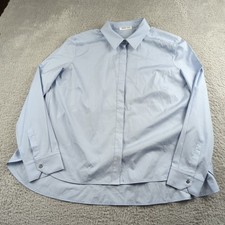 Hana San Shirt Womens 40 Blue Button Up Masami 13 Collared Casual Cotton Minimal picture