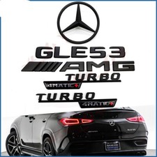 FOR Mercedes Matte Black Emblem GLE53 For AMG TURBO 4MATIC+Rear Star Badge V167 picture
