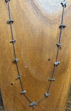 Vintage Zuni Sterling Liquid Silver Fetish Necklace Bear Turtle Bird Dove picture