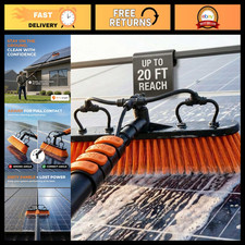 Solar Panel Cleaning Brush with 20ft Extension Pole - Efficient & Easy to Use picture