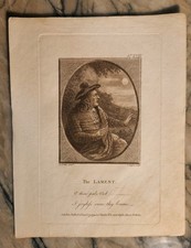1789 STIPPLE ENGRAVING - Victorian Character Portrait - The Lament picture