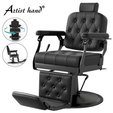 Black Heavy Duty Reclining Barber Chairs Hydraulic All Purpose Beauty Salon Spa picture