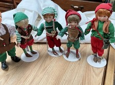 Paradise Galleries Elves Tressurey Collection Christmas Elf Dolls Lot For 5 picture