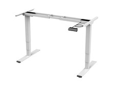 Monoprice Dual Motor 3-Stage Sit-Stand Desk v2 White Ergonomic WFH Stand up Desk picture