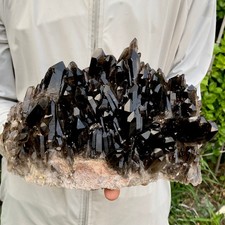 6.83LB  Natural Smoky Black Quartz Cluster Crystal Specimen Healing picture