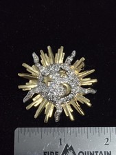 Sun, Moon And Star Brooch.  New, Vintage, Charmelle picture
