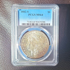 1882-S Morgan $1 Dollar PCGS MS64 Business Strike 90% Silver KM#110 picture