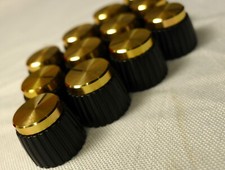 12 pcs Amplifier Knobs Black With Gold Cap Push-On For Marshall AMP Combo picture