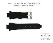 Authentic Invicta Aviator Men 32916 Black Silicone 32mm Watch Band picture