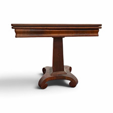 Antique 19th Century American Empire Mahogany Fold-Over Card Game Table 33x16x28 picture