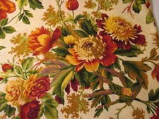 Cotton Fabric Classically Home For Benartex Lrg Floral Birds on Off White BTYx44 picture
