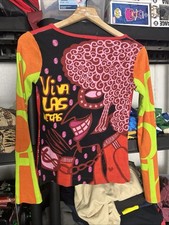 Rare Custo barcelona Euro “Viva las vegas” Flare long sleeve y2k shirt Large New picture