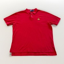 Vintage Polo Ralph Lauren Shirt Mens XL Red Crest Coat of Arms Logo Preppy 90s picture