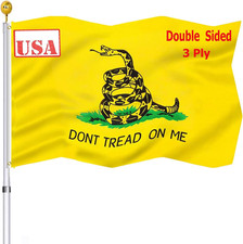 Don'T Tread on Me Gadsden Flag 3X5 Outdoor Double Sided- Heavy Duty Dont Tread L picture