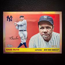 2025 Topps Chrome Platinum #418 Babe Ruth Yankees Rose Gold Refractor /75 picture