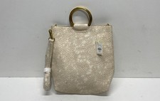 francesca's Ivory Embossed Lace Ring Handle Crossbody Bag picture