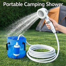 Portable shower pump and outdoor camping shower (5000mAh); picture