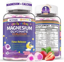 Neviss Magnesium Glycinate + Calcium Filled Gummies for Adults and Kids 4+, K... picture