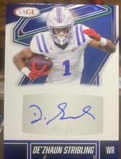 De'Zhaun Stribling 2026 Sage Ole Miss-San Francisco 49ers Rookie WR Blue Auto picture