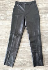 Vintage Remy Leather Black Genuine Leather High Rise Pants Size 4 Made USA picture